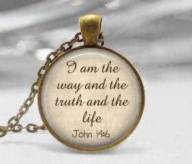 1 inch Round Pendant Tray - I am the way and the truth and the life John 14:6