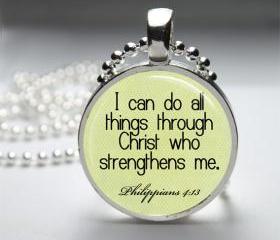 1 inch Round Pendant Tray - I Can Do All Things Through Christ Who Strengthens Me