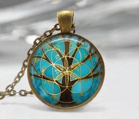 1 inch Round Pendant Tray - Tree Of Life 04