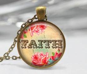 1 inch Round Pendant Tray - Faith