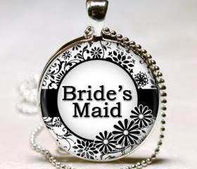 1 inch Round Pendant Tray - Bride's Maid