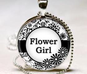 1 inch Round Pendant Tray - Flower Girl